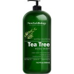 New York Biology Tea Tree Body Wash for Men and Women - Moisturizing Body Wash Helps Soothe the Skin - Refreshing and Hydrating Cleanser for Body and Feet - 16.9 Fl Oz