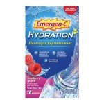 Emergen-C Hydration+ Sports Drink Mix With Vitamin C (18 Count, Raspberry Flavor), Electrolyte Replenishment, 0.33 Ounce Powder Packets