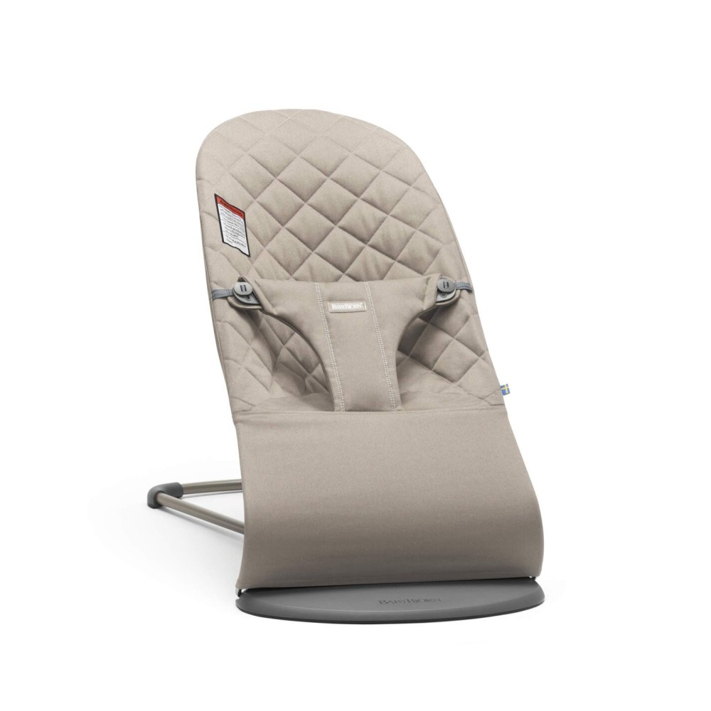 BabyBjrn Bouncer Bliss, Sand Gray, Cotton | 2-in-1 Adjustable Baby Bouncer Seat and Toddler Chair, Newborn to Toddler (8-29 lbs), 4 positions, Lightweight & Portable