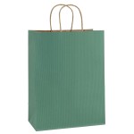 BagDream Gift Bags 10x5x13 25Pcs Kraft Paper Shopping Bags with Handles, for Gifts, Business, Merchandise, Retail, Birthday Party Favor, Green Striped Recycled Paper Sacks