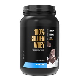 Maxler 100% Golden Whey Protein - 24g of Protein per Serving - Whey Protein Powder for Pre Post Workout - Fast-Absorbing Whey Concentrate, Isolate & Hydrolysate Blend - Cookies & Cream 2 lb