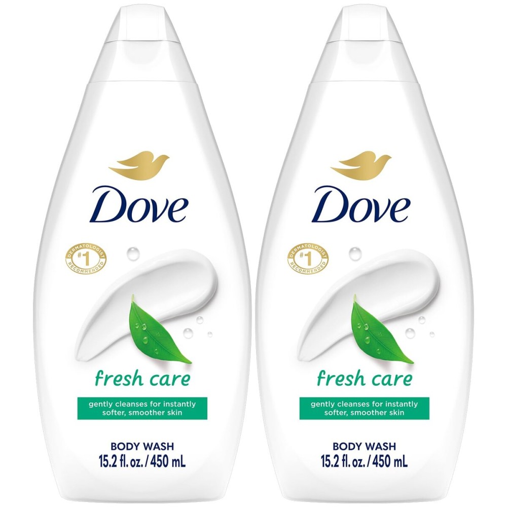Dove Body Wash Fresh Care 2-Pack - Revitalizing & Moisturizing Cleanser for Smooth, Soft Skin, 15.2 Oz Ea