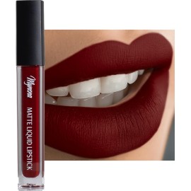 Mynena Burgundy Red Matte Liquid Lipstick | Long-Lasting Comfort | Smudge-Proof Transfer-Resistant | Full Coverage Non-Drying | Vegan & Cruelty-Free | All-Day Wear Lip Color | Emma