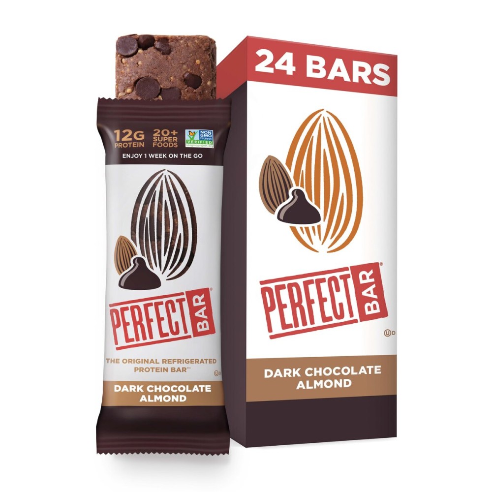 Perfect Bar Original Refrigerated Protein Bar, Dark Chocolate Almond, 2.2 Ounce Bar, 8 Count (Pack of 3)
