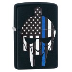 Zippo Gladiator Blue Line Black Matte Pocket Lighter