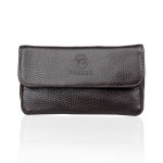 Genuine Leather Smoking Tobacco Pipe Pouch Case Bag for 2 Pipes Tamper Filter Tool Cleaner Preserve Freshness (Brown)