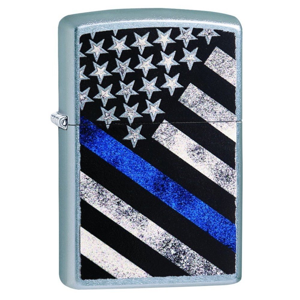 Zippo Heroes Lighters - Blue Line Street Chrome