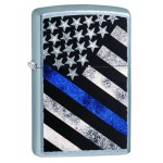 Zippo Heroes Lighters - Blue Line Street Chrome