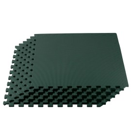 We Sell Mats 1/2 Inch Thickness Multipurpose EVA Foam Floor Tiles, Interlocking Floor Mat for Indoor Gym and Home Use, 24 in x 24 in, Hunter Green, 24 Square Feet (6 Tiles)