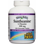 Natural Factors Suntheanine L-Theanine 100 mg - Health Supplement for Calm Outlook - L-Theanine Supplement Supports Relaxing Sleep & Aids Against Drowsiness - 120 Chewable Tablets (60 Servings)