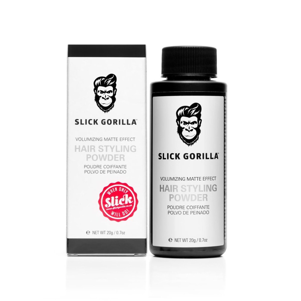 Slick Gorilla Hair Styling Powder for Men 0.70 oz (20ml), Texture Powder, Matte Finish, 24 Hours All Day Hold, Adds Volume & Texture, Lightweight, Non-Sticky, No Shine, Texturizing Product