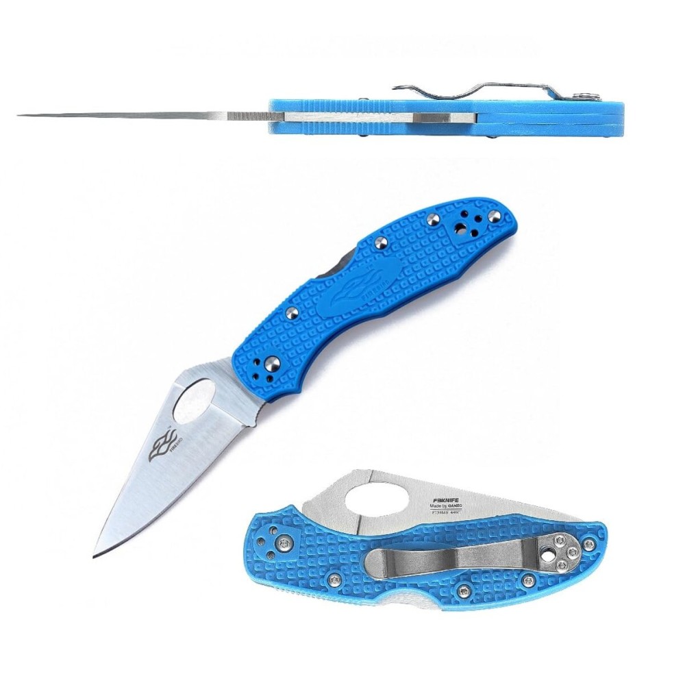 Firebird GANZO F759M Pocket Folding Knife 440C Stainless Steel Blade Anti-Slip Handle with Clip Fishing Camping EDC Utility Pocket Knife (Blue)