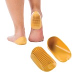 Tuli\'s Classic Heel Cups, Cushion Insert for Plantar Fasciitis, Shock Absorption, and Heel Pain Relief, Yellow, 2 Pairs, Large