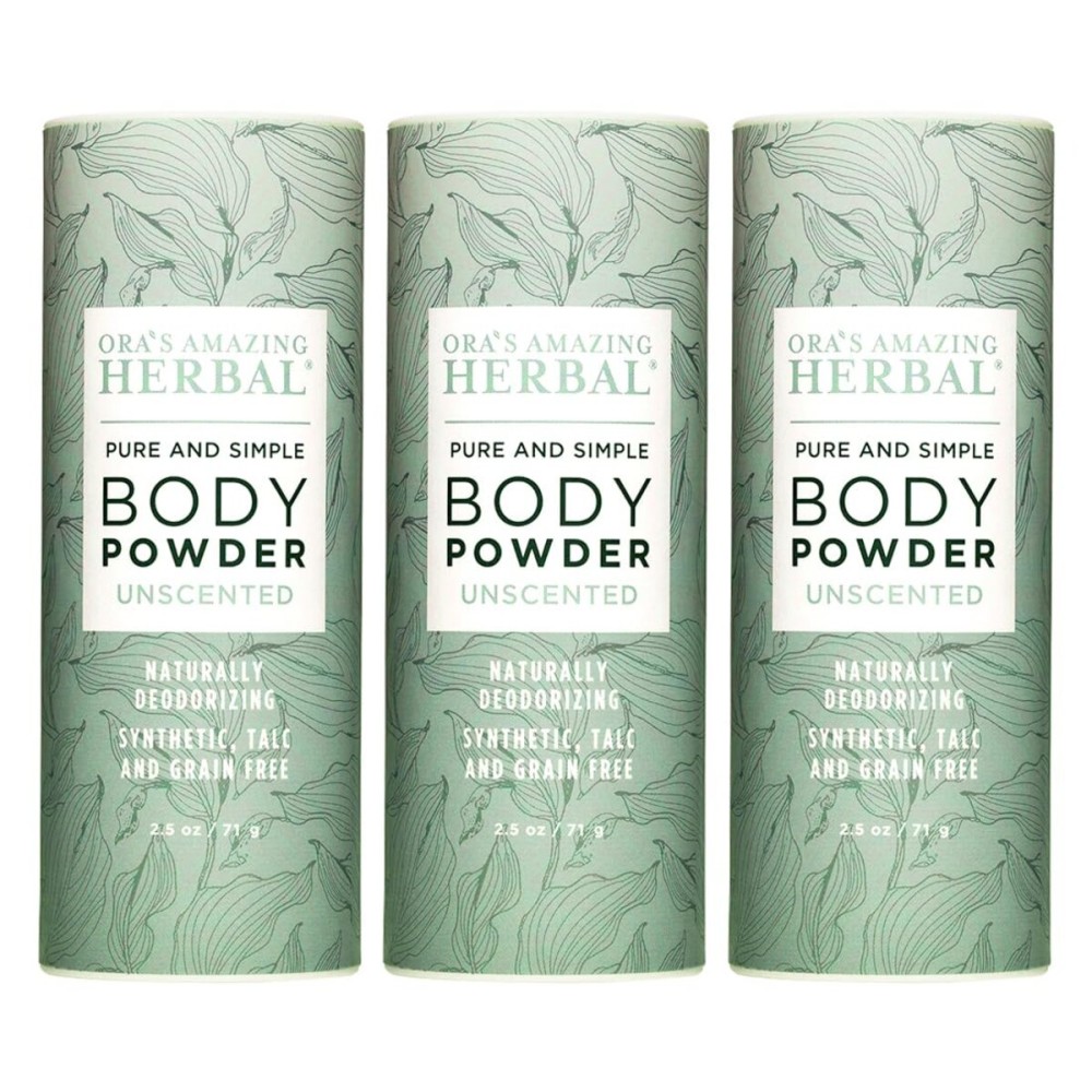 Fragrance Free Body Powder for Women and Men, Unscented Talc Free Talcum Powder, Cornstarch Free Dusting, After Waxing, Natural Sugaring, Foot Powder, Dry Shampoo