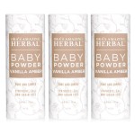 Ora\'s Amazing Herbal Baby Powder Talc-Free, Real Vanilla Amber Natural Scent, Cornstarch Free Arrowroot and Clay Based Powder, Synthetic Fragrance Free, 2.5 oz 3 Pack
