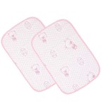 2pcs Pack Monvecle Baby Infant Waterproof Cotton Changing Pads Washable Resuable Diapers Liners Mats, Pink Bear-2pcs Medium 28 x 20