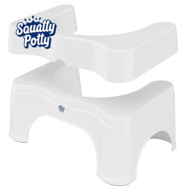 Squatty Potty The Original Bathroom Toilet Stool - Adjustable 2.0, Convertible to 7 or 9 Height with Removable Topper for Adults and Kids White