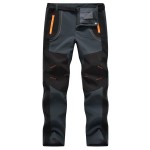 TBMPOY Men\'s Snow Ski Hiking Pants Waterproof Winter Fleece Lined Pants Camping Skiing Ice Fishing Pants with Belt 02 Thick Grey XL