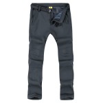 TBMPOY Men\'s Snow Ski Hiking Pants Waterproof Winter Fleece Lined Pants Camping Skiing Ice Fishing Pants with Belt 01 Thick Grey L