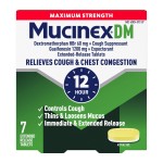 Cough Suppressant and Expectorant, Mucinex DM Maximum Strength 12 Hour Tablets, 7ct, 1200 mg Guaifenesin, Relieves Chest Congestion, Quiets Wet and Dry Cough, 1 Doctor Recommended OTC expectorant