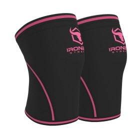 Knee Sleeves 7mm (1 Pair) - High Performance Knee Sleeve Support For Weight Lifting, Cross Training & Powerlifting - Best Knee Wraps & Straps Compression - For Men and Women (Black/Pink, XX-Large)