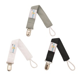 babygoal Baby White Black Pacifier Clips, 3 Pack Pacifier Holder Clips for Boys and Girls Fits for Most Pacifiers and Binkies MP01