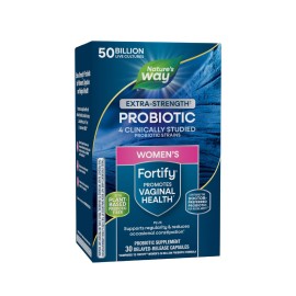 Nature\'s Way Women\'s Extra Strength(1) Fortify Probiotic 50B Cultures, Supports Digestive, Vaginal & Immune Health*, Plant-Based Prebiotic Fiber, Non-GMO Project Verified, 30 Capsules
