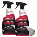 Weiman Cooktop Cleaner Spray for Daily Use, Streak & Residue Free, Non-Abrasive Formula, 2 Pack with Micro Towel