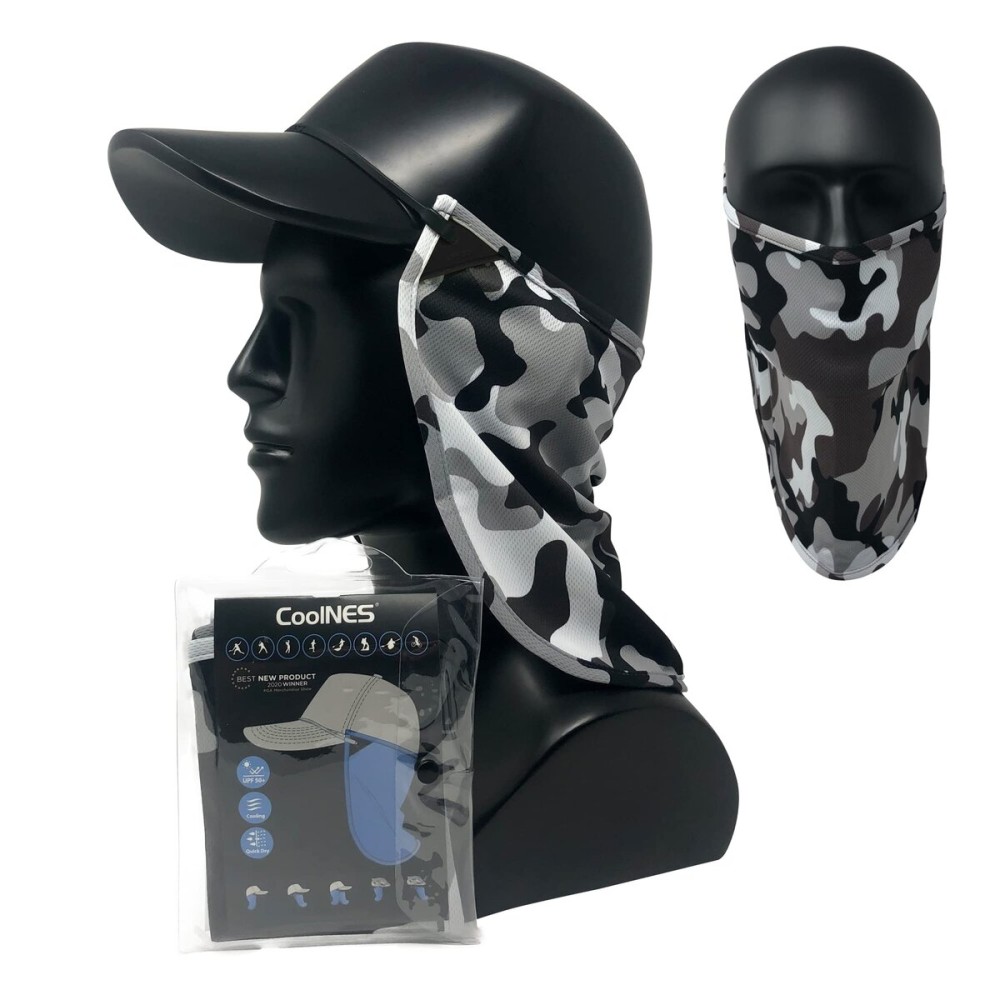 CoolNES - UV Sun Protection Neck Drape Adjustable Multifunctional 2 in 1 Face Covering for Outdoor Fishing - Unisex Camouflage
