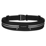 MoKo Sports Running Belt,Outdoor Dual Pouch Sweatproof Reflective Slim Waist Pack,Fitness Workout Belt Fanny Pack Compatible with iPhone 11/11 Pro Max/X/Xr/Xs Max/8/7, Galaxy Note 10/10 Plus, S20/S10