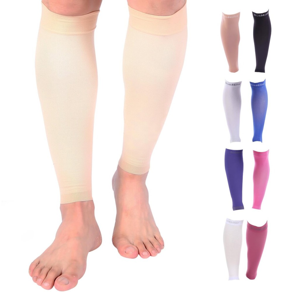 Doc Miller Compression Calf Sleeve for Men & Women - 15-20mmHg Graduated Support, Shin Splint Relief, Running & Sports Recovery, Knee High Calf Sleeves, 1 Pair
