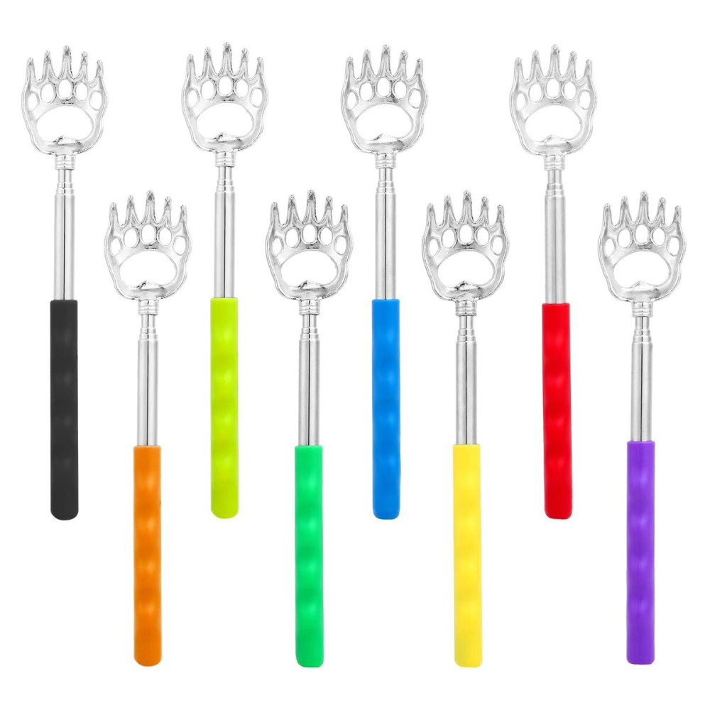 Ohuhu 8 Pack Back Scratcher Telescoping Backscratchers Extendable Back Scalp Scratchers Portable Massager Hand Bear Claw Massage Tool with Rubber Handles for Mother\'s Father\'s Day Christmas Gifts