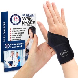 Doctor-Developed Gym Wrist Wraps, Lifting Wrist Wraps for Weightlifting, & wrist compression brace for Workout, weightlifting straps With Thumb Loops, wrist wraps for weightlifting for Wrist Support, lifting straps gym for Men & Women - Black (Single)