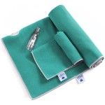 IUGA Non Slip Yoga Towel, Extra Thick Hot Yoga Towel + Hand Towel 2in1 Set with Corner Pockets Design, 100% Microfiber - Non Slip, Super Absorbent and Quick Dry