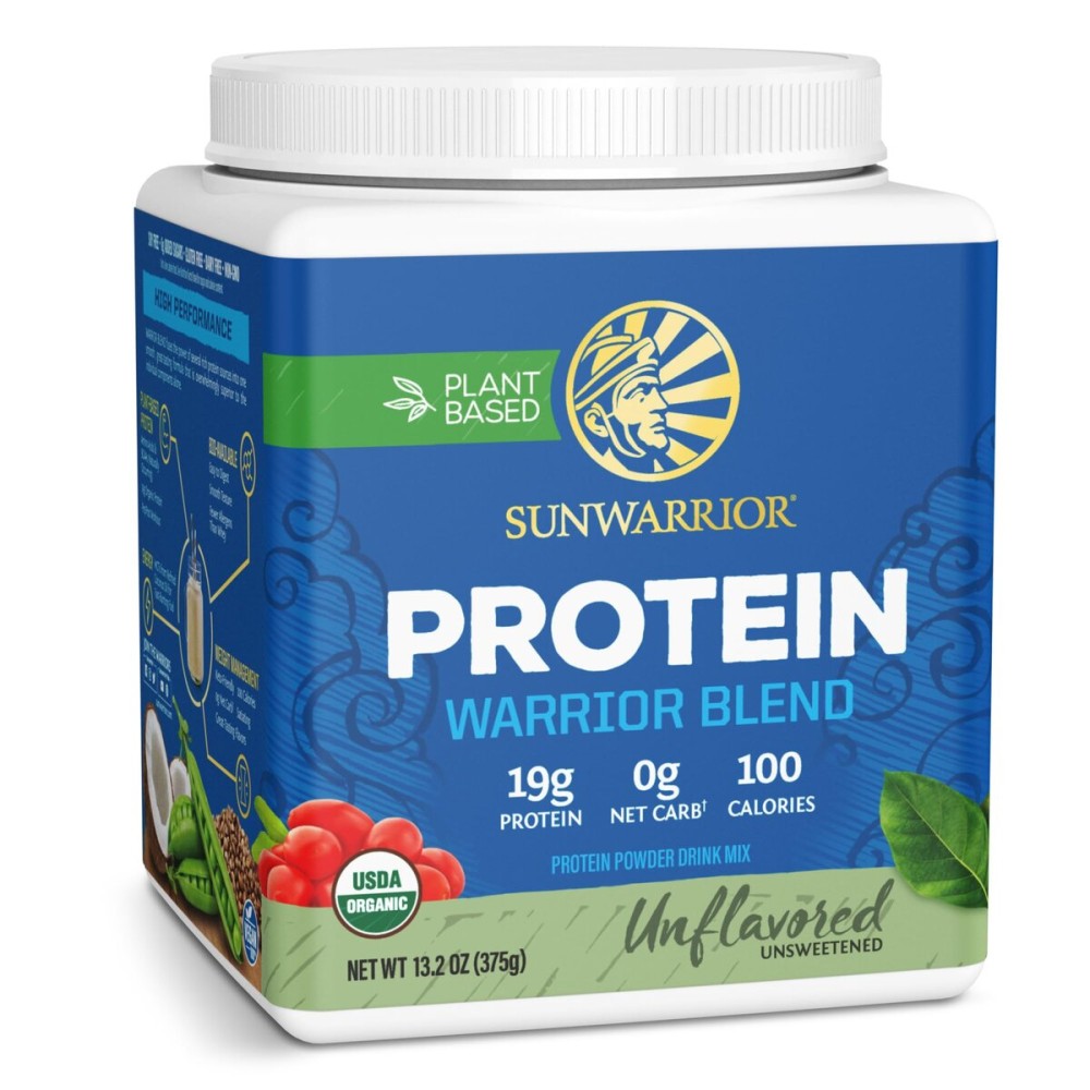 Sunwarrior Organic Plant Based Protein Powder | Vegan Organic Protein Powder Unflavored with BCAA Amino Acids & Hemp Seed Pea Blend | Non-GMO Soy Dairy Filler & Gluten Free (Unflavored, 15 Servings)