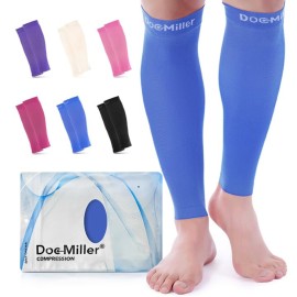 Doc Miller Compression Calf Sleeve for Men & Women - 15-20mmHg Graduated Support, Shin Splint Relief, Running & Sports Recovery, Knee High Calf Sleeves, 1 Pair
