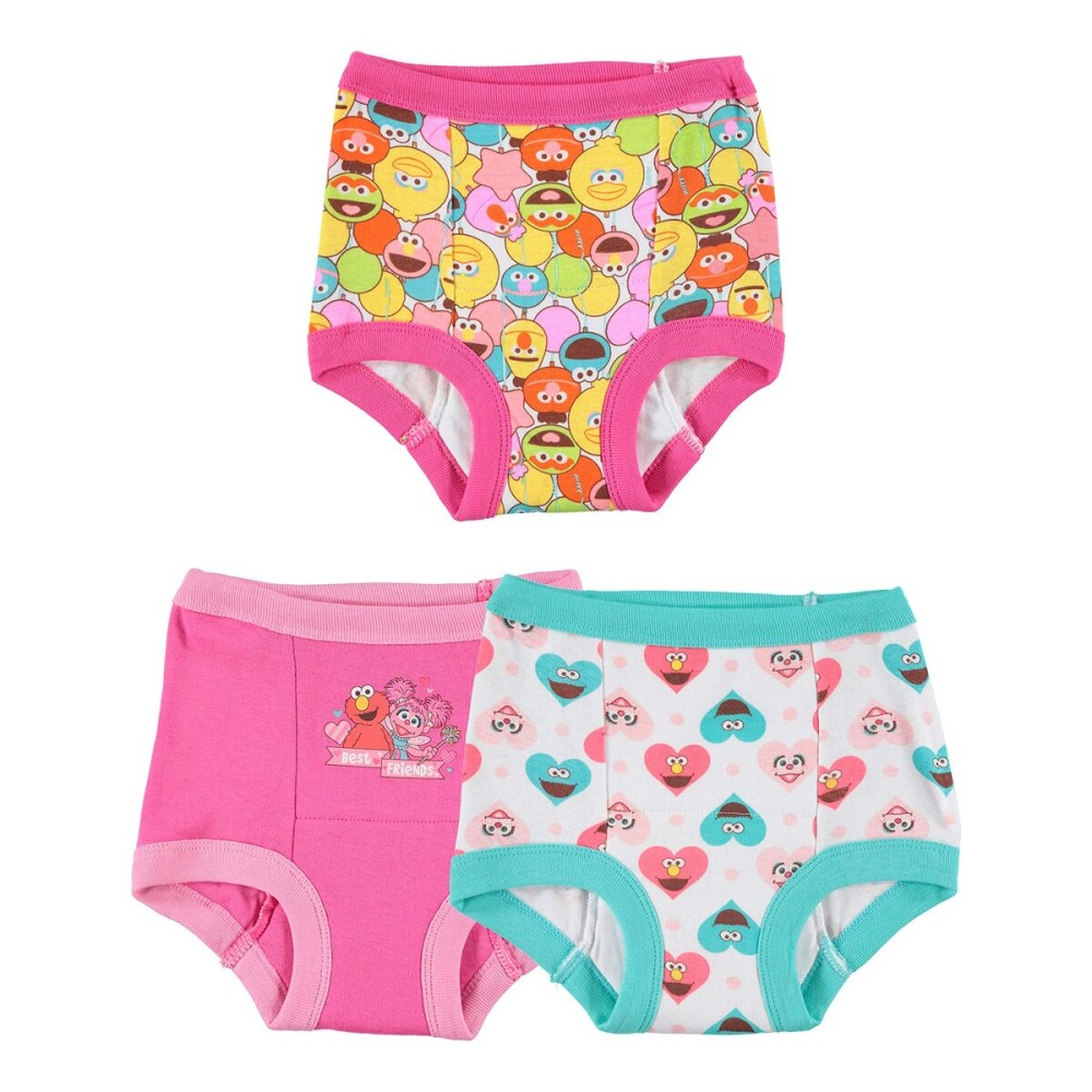 Sesame Street Unisex Potty Training Pants with Elmo, Cookie Monster and Big Bird includes Stickers and Success Chart sizes 18M, 2T, 3T, 4T, 3-Pack Training Pant_B, 3T