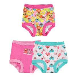 Sesame Street Unisex Potty Training Pants with Elmo, Cookie Monster and Big Bird includes Stickers and Success Chart sizes 18M, 2T, 3T, 4T, 3-Pack Training Pant_B, 3T
