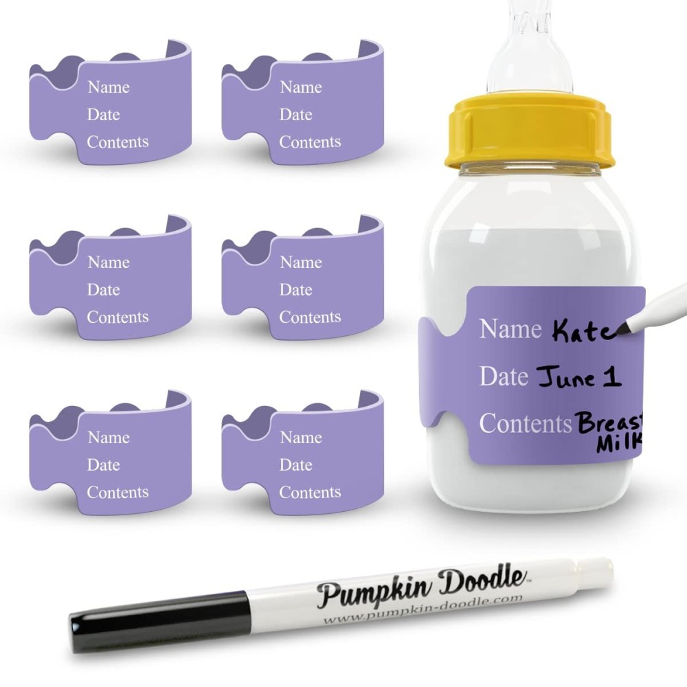 Pumpkin Doodle The Original Write and Reuse Baby Bottle Labels for Daycare