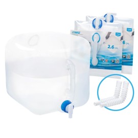 Collapsible Water Container with Spigot, 22.6 Gallon BPA Free Camping Water Storage Jug Carrier for Outdoors Hiking Backpack RV&Emergency, Survival Water Canteen-Portable Foldable Transparent