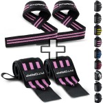 Fitgriff Lifting Straps & Wrist Wraps (Bundle) Superior Support for Weightlifting & Gym Workouts - for Men and Women (Black/Pink)
