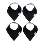 Copper Pearl 4 Pack Soft Cotton Baby Bibs for Drooling and Teething, Absorbent Drool Bibs for Baby Girl and Boy, Adjustable to Fit Newborns to Toddlers (Black Basics)