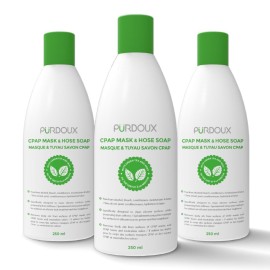 Purdoux CPAP Mask & Hose Soap Unscented(Pack of 3 Bottles, 250ML / 8.4OZ Green Tea-Mint)-CPAP Supplies, CPAP Accessories, CPAP Soap Cleaner for CPAP Machine