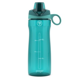 Pogo BPA-Free Tritan Plastic Water Bottle with Chug Lid,18 Oz, Teal