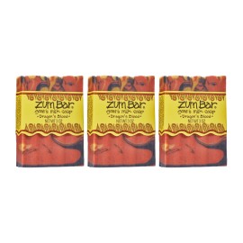 Zum Indigo Wild Goat\'s Milk Soap Bar - Bar Soap for Hands & Body Made with Essential Oils - 3 oz - Dragon\'s Blood (3 Pack)