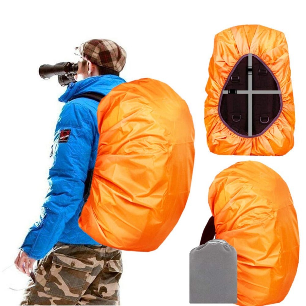 Joy Walker Backpack Rain Cover Waterproof Breathable Suitable for (15-30L, 30-40L, 40-55L, 55-70L, 70-90L) Backpack Hiking/Camping/Traveling (orange, Large (for 40-50L backpack))