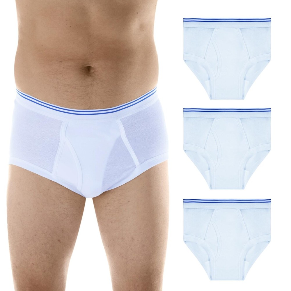 Wearever Incontinence Underwear for Men - Reusable & Washable Men\'s Bladder Control Briefs with Regular Absorbency - Leak Proof Underwear 150 ml (Pack of 3) (White) (4XL)