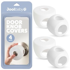 Jool Baby Door Knob Child Safety Covers (4 Pack) Prevent Kids from Opening Doors - Easy to Install