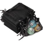 Akstore 100Pcs 2.8x3.6(7x9cm) Sheer Drawstring Organza Jewelry Pouches Wedding Party Christmas Favor Gift Bags (Black)