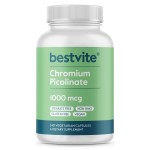 BESTVITE Chromium Picolinate 1000mcg (240 Vegetarian Capsules) - No Stearates - Vegan, Gluten Free, Non-GMO - Mineral Supplement - Supports Healthy Metabolism* - Easy-to-Swallow Capsules